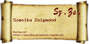 Szmolka Zsigmond névjegykártya